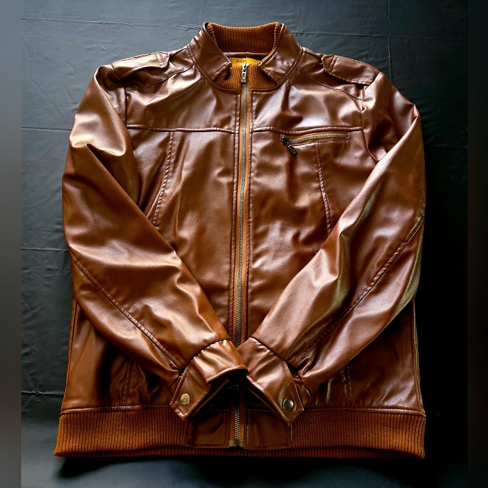 Men's Brown  Vegan Leather Jacket